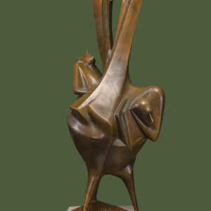 Geneza (Genesis) Bronze sculpture, representing the detachment from the primordial egg, reaching a higher level of consciousness and the