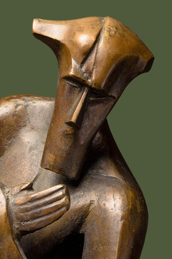 Shaman bronze sculpture portrait human part
